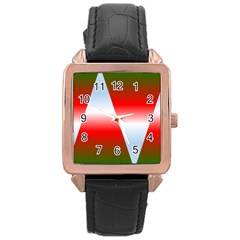 Christmas Pattern Rose Gold Leather Watch  by Nexatart