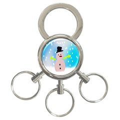 Christmas Snowman 3-ring Key Chains by Nexatart