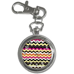 Colorful Chevron Pattern Stripes Key Chain Watches by Nexatart