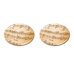 Music Notes Background Cufflinks (oval) by Nexatart