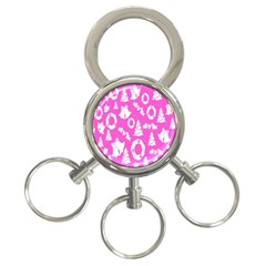 Pink Christmas Background 3-ring Key Chains by Nexatart