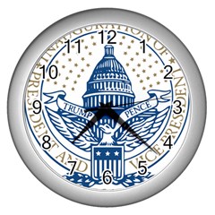 Presidential Inauguration Usa Republican President Trump Pence 2017 Logo Wall Clocks (silver)  by yoursparklingshop