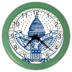 Presidential Inauguration Usa Republican President Trump Pence 2017 Logo Color Wall Clocks by yoursparklingshop