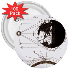 Planetary Equations 3  Buttons (100 Pack)  by MTNDesignco