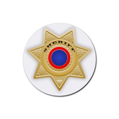 Sheriff S Star Sheriff Star Chief Rubber Coaster (round)  by Nexatart