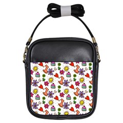 Doodle Pattern Girls Sling Bags by Nexatart