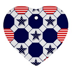 Patriotic Symbolic Red White Blue Ornament (heart)