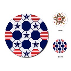 Patriotic Symbolic Red White Blue Playing Cards (round)  by Nexatart