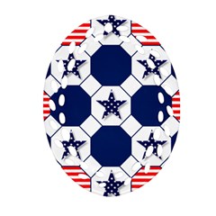 Patriotic Symbolic Red White Blue Ornament (oval Filigree) by Nexatart