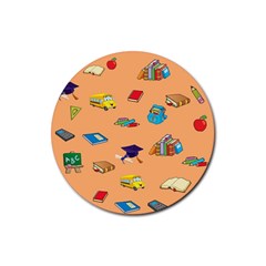 School Rocks! Rubber Coaster (round)  by athenastemple