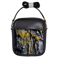 Grey Yellow Stone Girls Sling Bags by Nexatart