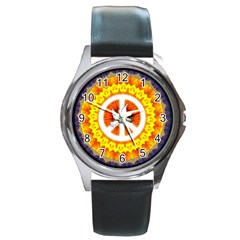 Peace Art Artwork Love Dove Round Metal Watch by Nexatart