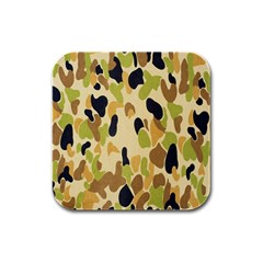 Army Camouflage Pattern Rubber Square Coaster (4 Pack)  by Nexatart