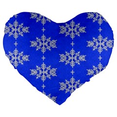 Background For Scrapbooking Or Other Snowflakes Patterns Large 19  Premium Heart Shape Cushions