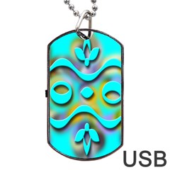 Background Braid Fantasy Blue Dog Tag Usb Flash (one Side) by Nexatart