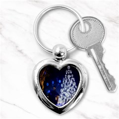 Christmas Card Christmas Atmosphere Key Chains (heart)  by Nexatart