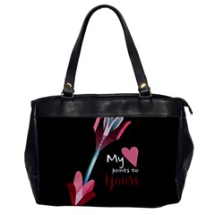 My Heart Points To Yours / Pink And Blue Cupid s Arrows (black) Office Handbags