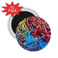 Colorful Graffiti Art 2 25  Magnets (10 Pack)  by Nexatart