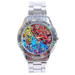 Colorful Graffiti Art Stainless Steel Analogue Watch by Nexatart