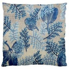 Flowers Blue Patterns Fabric Standard Flano Cushion Case (one Side)