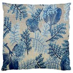 Flowers Blue Patterns Fabric Standard Flano Cushion Case (One Side) Front