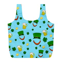 St  Patrick s Day Pattern Full Print Recycle Bags (l)  by Valentinaart