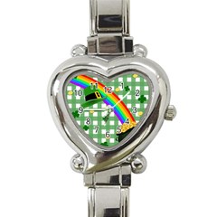 St  Patrick s Day Rainbow Heart Italian Charm Watch by Valentinaart