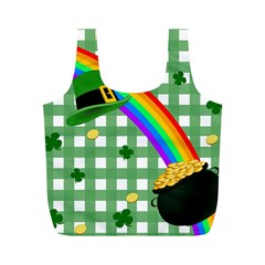 St  Patrick s Day Rainbow Full Print Recycle Bags (m)  by Valentinaart