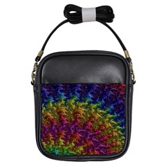 Fractal Art Design Colorful Girls Sling Bags by Nexatart