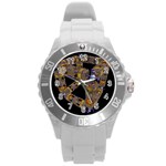 Machine Gear Mechanical Technology Round Plastic Sport Watch (L) Front