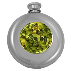 Olive Seamless Camouflage Pattern Round Hip Flask (5 Oz) by Nexatart