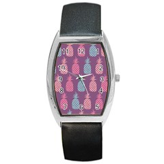 Pineapple Pattern  Barrel Style Metal Watch by Nexatart