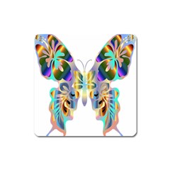 Abstract Animal Art Butterfly Square Magnet by Amaryn4rt