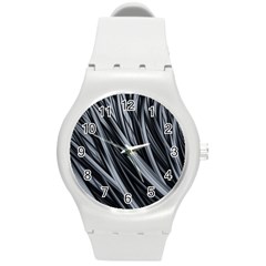 Fractal Mathematics Abstract Round Plastic Sport Watch (m) by Amaryn4rt