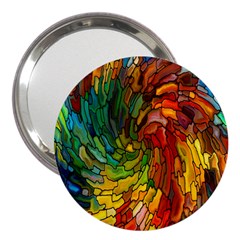 Stained Glass Patterns Colorful 3  Handbag Mirrors by Amaryn4rt