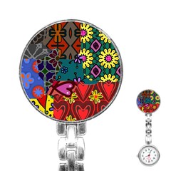 Patchwork Collage Stainless Steel Nurses Watch by Simbadda