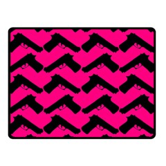 Pink Gun Double Sided Fleece Blanket (small)  by boho