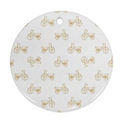 Retro Bicycles Motif Vintage Pattern Round Ornament (two Sides) by dflcprints