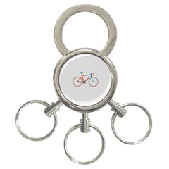 Bicycle Sports Drawing Minimalism 3-ring Key Chains by Simbadda