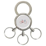 Bicycle Sports Drawing Minimalism 3-Ring Key Chains Front