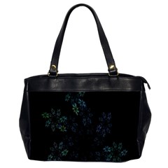 Fractal Pattern Black Background Office Handbags (2 Sides)  by Simbadda