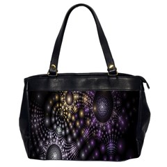 Fractal Patterns Dark Circles Office Handbags (2 Sides)  by Simbadda