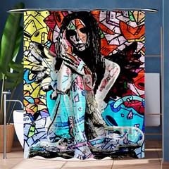 Graffiti Angel Shower Curtain 60  X 72  (medium)  by Valentinaart