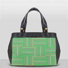 Geometric Pinstripes Shapes Hues Office Handbags (2 Sides)  by Simbadda