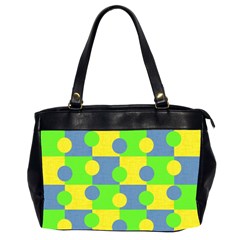 Abric Cotton Bright Blue Lime Office Handbags (2 Sides)  by Simbadda