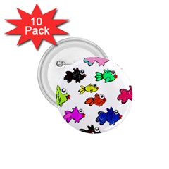 Fishes Marine Life Swimming Water 1 75  Buttons (10 Pack) by Simbadda