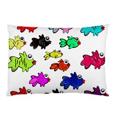 Fishes Marine Life Swimming Water Pillow Case (two Sides) by Simbadda