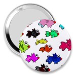 Fishes Marine Life Swimming Water 3  Handbag Mirrors Front