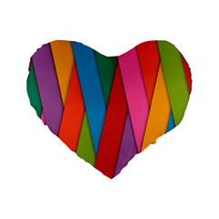 Colorful Lines Pattern Standard 16  Premium Heart Shape Cushions