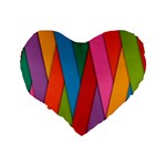 Colorful Lines Pattern Standard 16  Premium Heart Shape Cushions Back